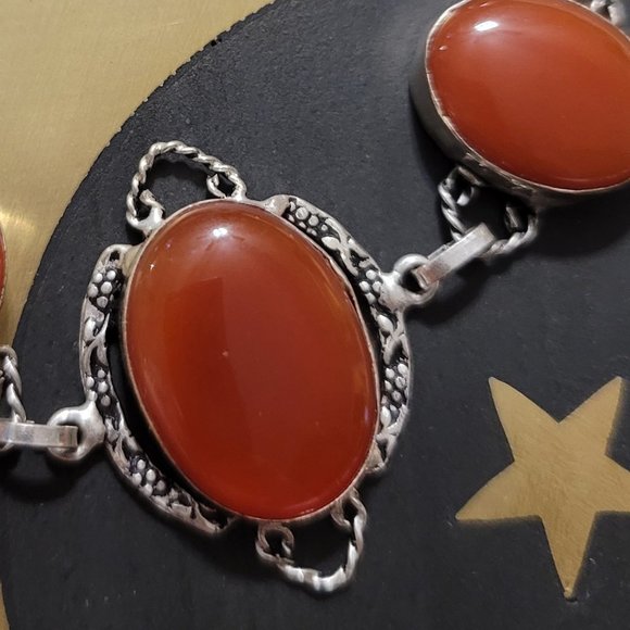 Carnelian Sterling bracelet - Picture 2 of 2